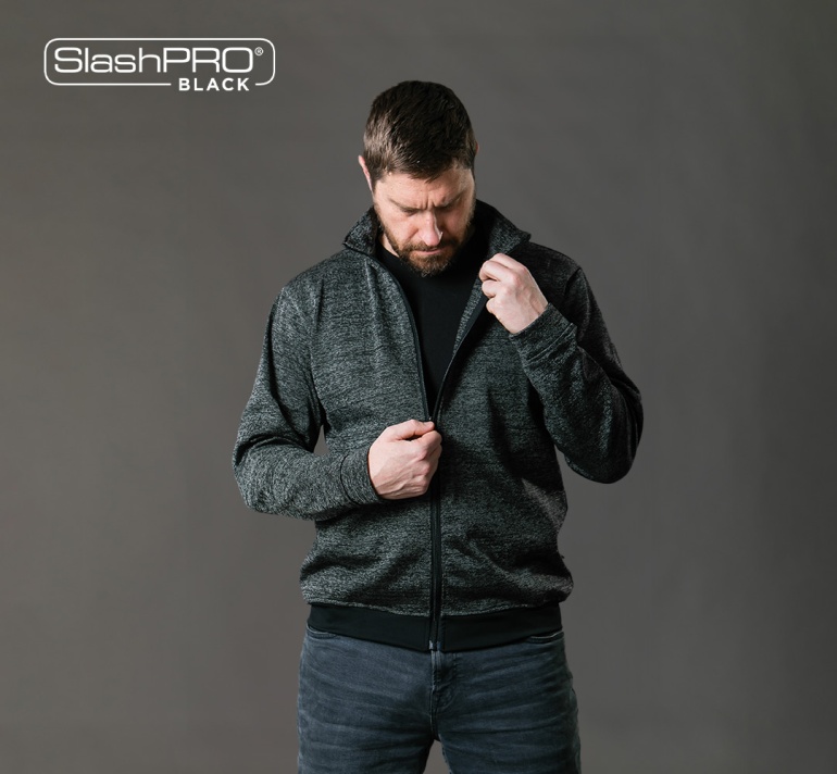 SlashPRO® BLACK Slash Resistant Turtleneck Zipped Jacket